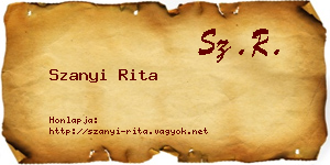 Szanyi Rita névjegykártya